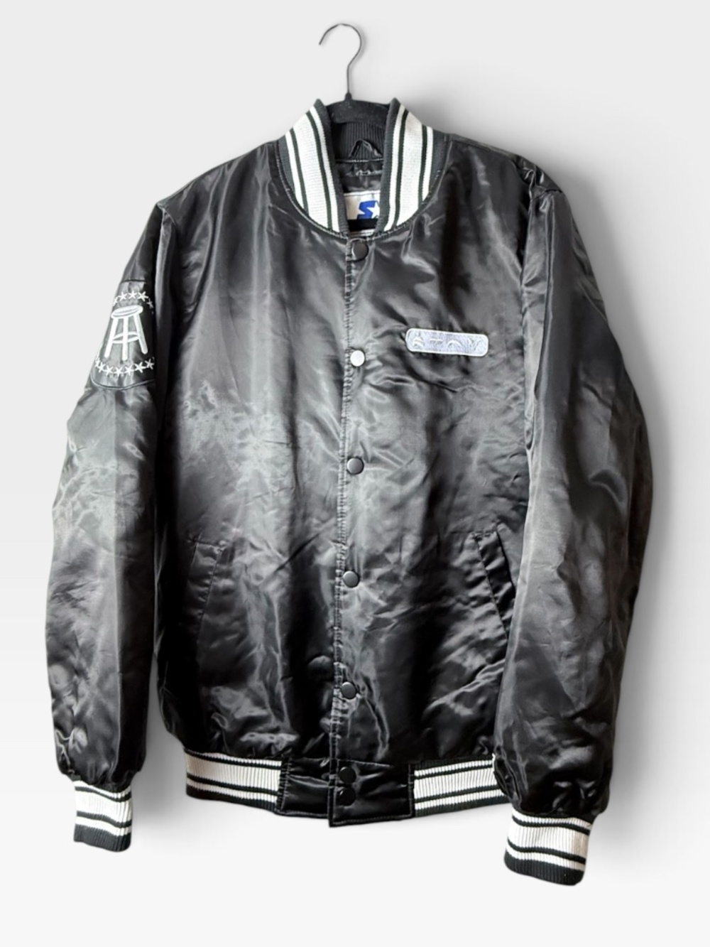 Starter Black Label x Barstool Sports Satin Bomber Jacket Men's Size Medium (Y)